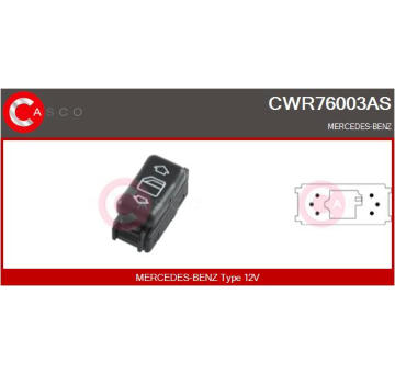 Spínač, zvedací zařízení oken CASCO CWR76003AS
