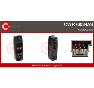Spínač, zvedací zařízení oken CASCO CWR73030AS