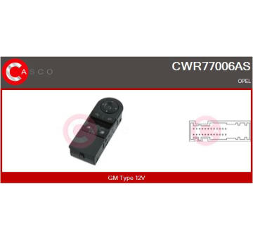 Spínač, zvedací zařízení oken CASCO CWR77006AS