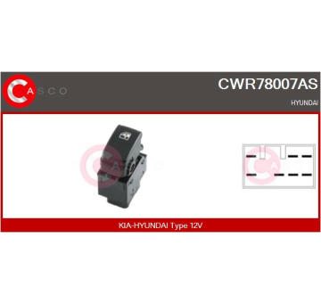 Spínač, zvedací zařízení oken CASCO CWR78007AS