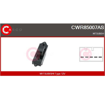 Spínač, zvedací zařízení oken CASCO CWR85007AS