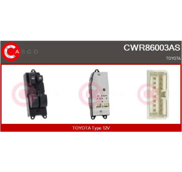 Spínač, zvedací zařízení oken CASCO CWR86003AS