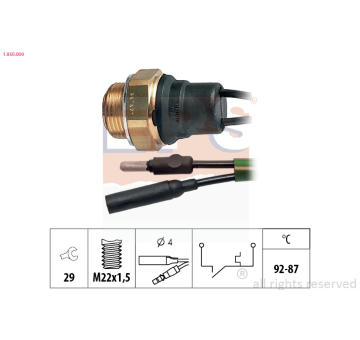 Teplotný spínač ventilátora chladenia EPS 1.850.009
