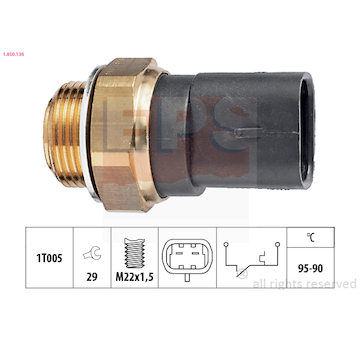 Teplotní spínač, větrák chladiče EPS 1.850.136