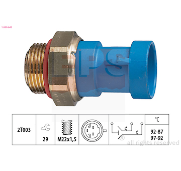 Teplotní spínač, větrák chladiče EPS 1.850.643