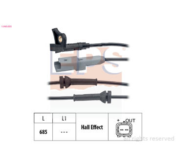 Snímač, počet otáček kol EPS 1.960.035