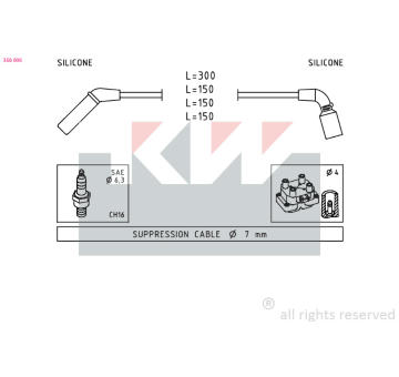 Sada kabelů pro zapalování KW 358 006
