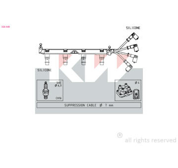 Sada kabelů pro zapalování KW 358 049