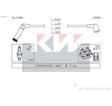 Sada kabelů pro zapalování KW 358 119