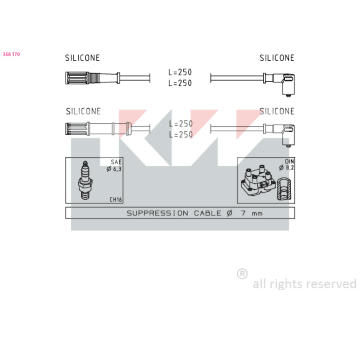 Sada kabelů pro zapalování KW 358 170