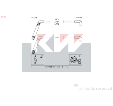 Sada kabelů pro zapalování KW 358 208