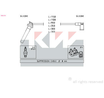 Sada kabelů pro zapalování KW 358 214