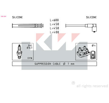 Sada kabelů pro zapalování KW 358 230