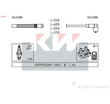 Sada kabelů pro zapalování KW 358 246