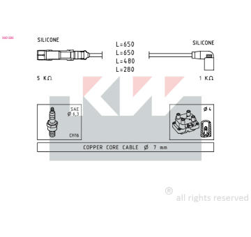 Sada kabelů pro zapalování KW 360 585