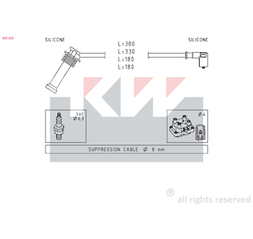 Sada kabelů pro zapalování KW 360 625