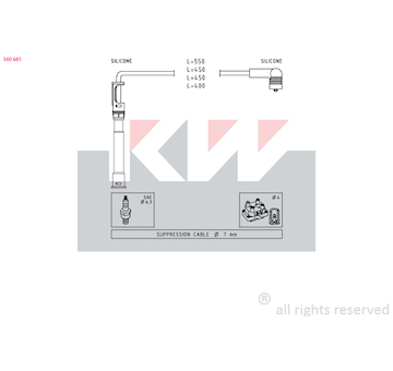 Sada kabelů pro zapalování KW 360 681