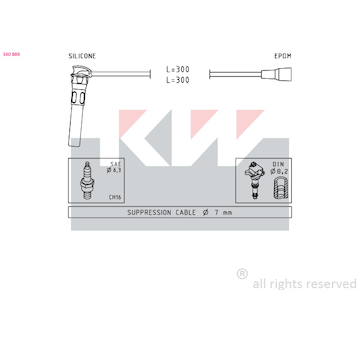 Sada kabelů pro zapalování KW 360 889