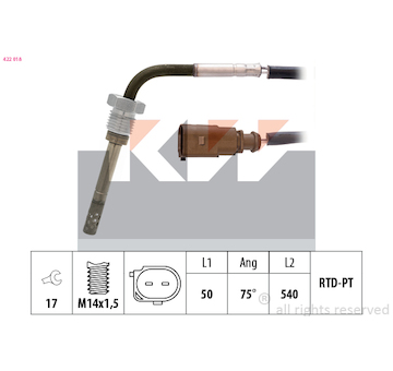 Cidlo, teplota vyfukovych plynu KW 422 018