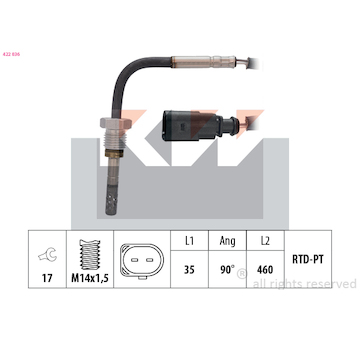Cidlo, teplota vyfukovych plynu KW 422 036