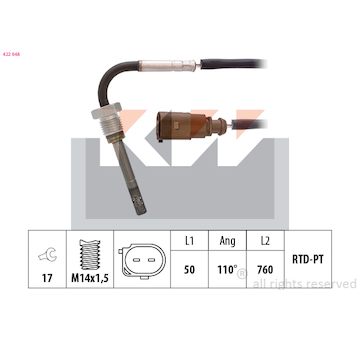 Cidlo, teplota vyfukovych plynu KW 422 048