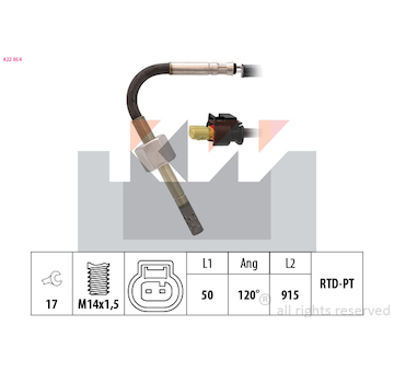 Cidlo, teplota vyfukovych plynu KW 422 054