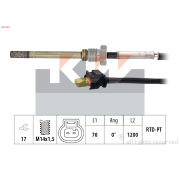 Cidlo, teplota vyfukovych plynu KW 422 055