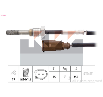 Cidlo, teplota vyfukovych plynu KW 422 063