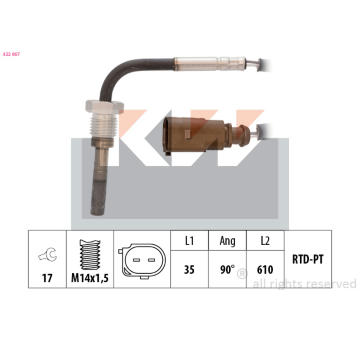 Cidlo, teplota vyfukovych plynu KW 422 067