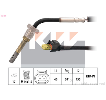 Cidlo, teplota vyfukovych plynu KW 422 084
