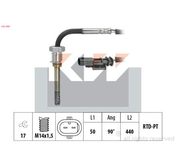 Cidlo, teplota vyfukovych plynu KW 422 090
