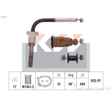 Cidlo, teplota vyfukovych plynu KW 422 098