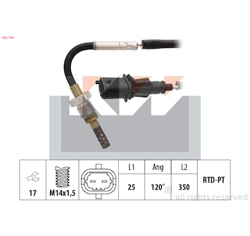Cidlo, teplota vyfukovych plynu KW 422 136