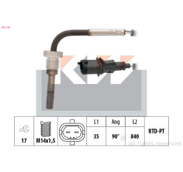 Cidlo, teplota vyfukovych plynu KW 422 138