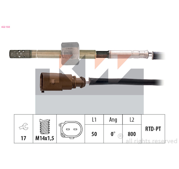 Cidlo, teplota vyfukovych plynu KW 422 150