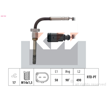 Cidlo, teplota vyfukovych plynu KW 422 154