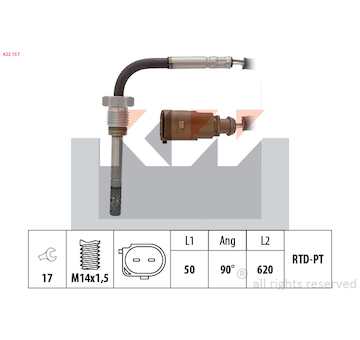 Cidlo, teplota vyfukovych plynu KW 422 157