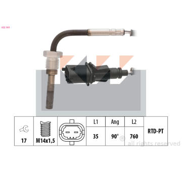 Cidlo, teplota vyfukovych plynu KW 422 161