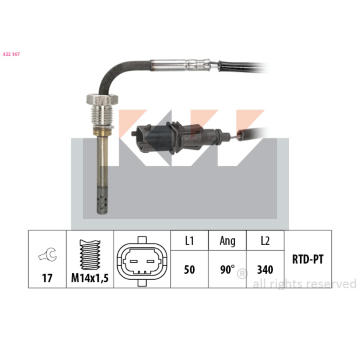 Cidlo, teplota vyfukovych plynu KW 422 167