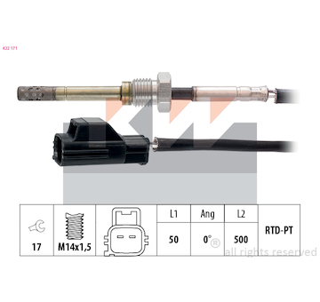 Cidlo, teplota vyfukovych plynu KW 422 171