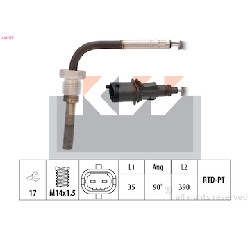 Cidlo, teplota vyfukovych plynu KW 422 177