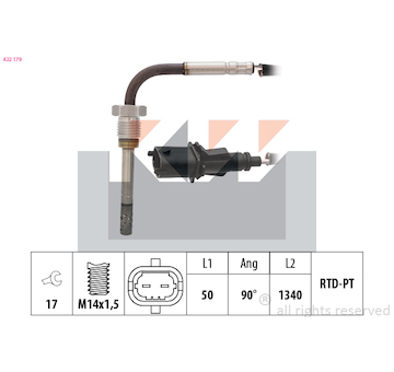 Cidlo, teplota vyfukovych plynu KW 422 179