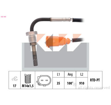 Cidlo, teplota vyfukovych plynu KW 422 183