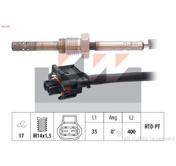Cidlo, teplota vyfukovych plynu KW 422 185