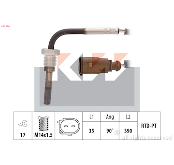 Cidlo, teplota vyfukovych plynu KW 422 190