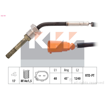 Cidlo, teplota vyfukovych plynu KW 422 191