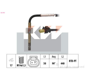 Cidlo, teplota vyfukovych plynu KW 422 194