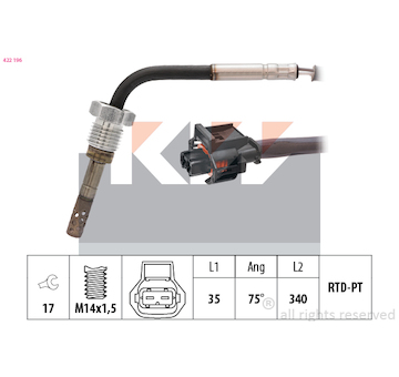 Cidlo, teplota vyfukovych plynu KW 422 196