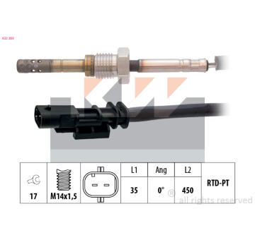 Cidlo, teplota vyfukovych plynu KW 422 203