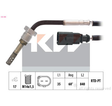 Cidlo, teplota vyfukovych plynu KW 422 205